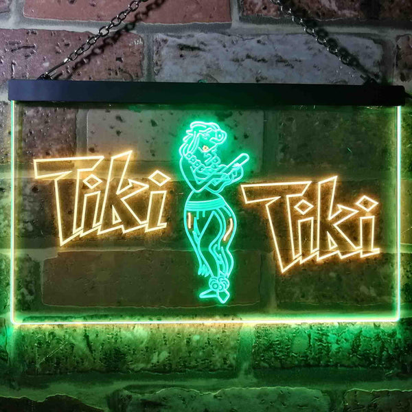 ADVPRO Tiki Bar Wajome Hula Dancer Dual Color LED Neon Sign st6-i0224 - Green & Yellow