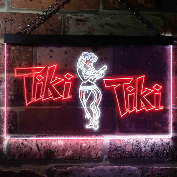 ADVPRO Tiki Bar Wajome Hula Dancer Dual Color LED Neon Sign st6-i0224 - White & Red
