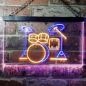 ADVPRO Drum Music Band Room Dual Color LED Neon Sign st6-i0230 - Blue & Yellow