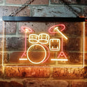 ADVPRO Drum Music Band Room Dual Color LED Neon Sign st6-i0230 - Red & Yellow