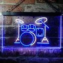 ADVPRO Drum Music Band Room Dual Color LED Neon Sign st6-i0230 - White & Blue