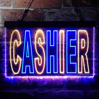 ADVPRO Cashier Illuminated Dual Color LED Neon Sign st6-i0246 - Blue & Yellow