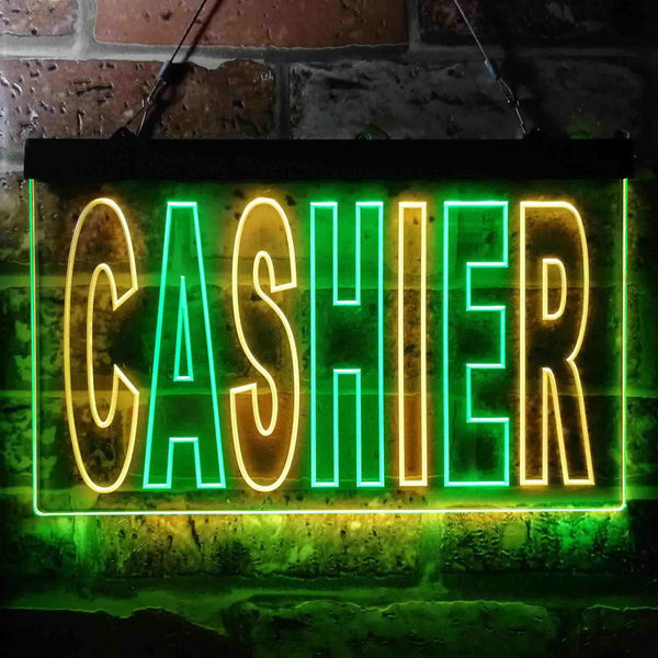 ADVPRO Cashier Illuminated Dual Color LED Neon Sign st6-i0246 - Green & Yellow