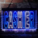 ADVPRO Cashier Illuminated Dual Color LED Neon Sign st6-i0246 - White & Blue