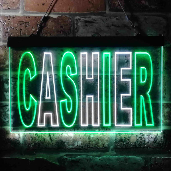 ADVPRO Cashier Illuminated Dual Color LED Neon Sign st6-i0246 - White & Green