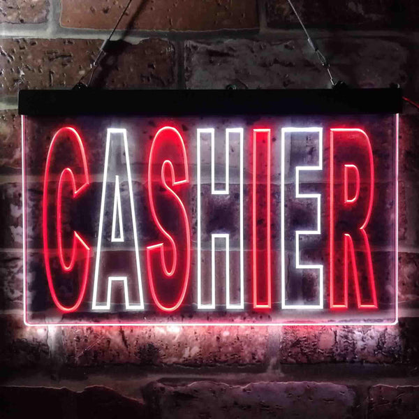 ADVPRO Cashier Illuminated Dual Color LED Neon Sign st6-i0246 - White & Red