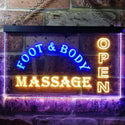 ADVPRO Foot & Body Massage Open Dual Color LED Neon Sign st6-i0252 - Blue & Yellow
