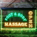 ADVPRO Foot & Body Massage Open Dual Color LED Neon Sign st6-i0252 - Green & Yellow