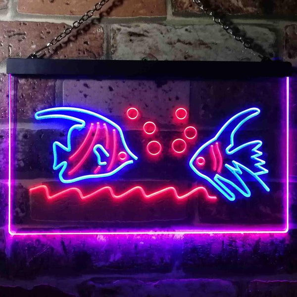 ADVPRO Aquarium Goldfish Dual Color LED Neon Sign st6-i0271 - Blue & Red