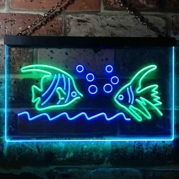 ADVPRO Aquarium Goldfish Dual Color LED Neon Sign st6-i0271 - Green & Blue
