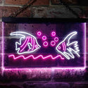 ADVPRO Aquarium Goldfish Dual Color LED Neon Sign st6-i0271 - White & Purple