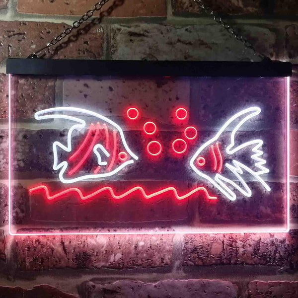 ADVPRO Aquarium Goldfish Dual Color LED Neon Sign st6-i0271 - White & Red