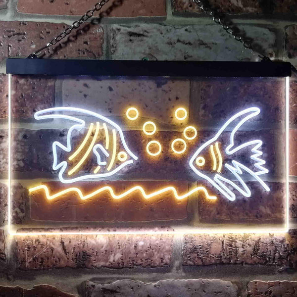 ADVPRO Aquarium Goldfish Dual Color LED Neon Sign st6-i0271 - White & Yellow
