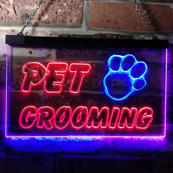ADVPRO Pet Grooming Shop Dog Cat Vet Dual Color LED Neon Sign st6-i0276 - Blue & Red