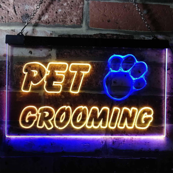 ADVPRO Pet Grooming Shop Dog Cat Vet Dual Color LED Neon Sign st6-i0276 - Blue & Yellow
