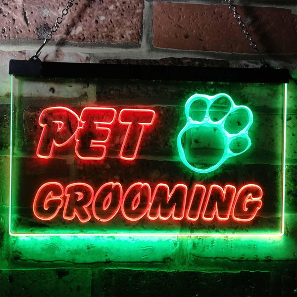 ADVPRO Pet Grooming Shop Dog Cat Vet Dual Color LED Neon Sign st6-i0276 - Green & Red