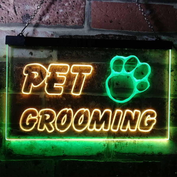 ADVPRO Pet Grooming Shop Dog Cat Vet Dual Color LED Neon Sign st6-i0276 - Green & Yellow