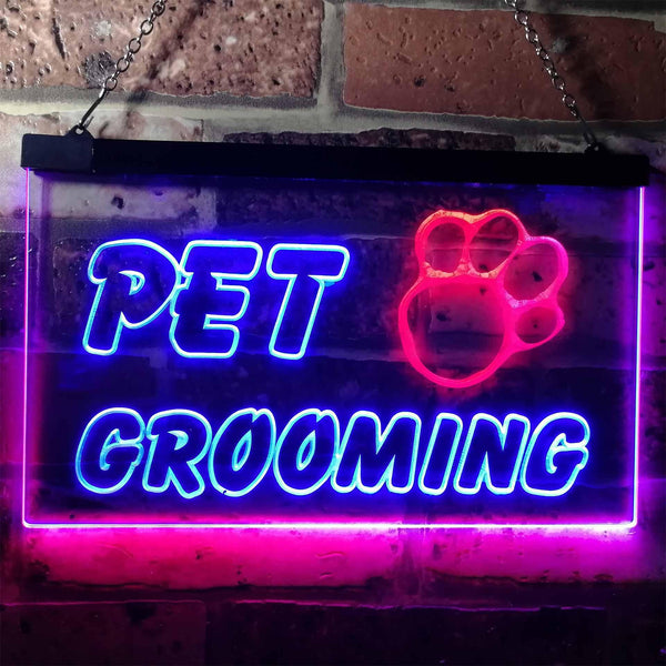 ADVPRO Pet Grooming Shop Dog Cat Vet Dual Color LED Neon Sign st6-i0276 - Red & Blue