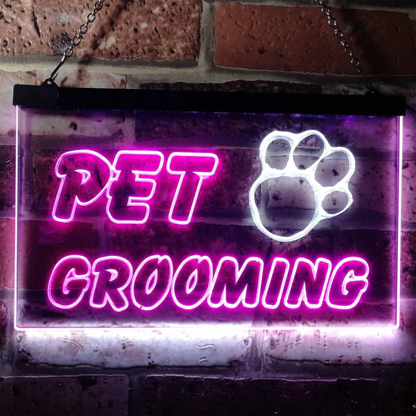 ADVPRO Pet Grooming Shop Dog Cat Vet Dual Color LED Neon Sign st6-i0276 - White & Purple