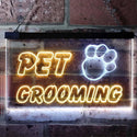 ADVPRO Pet Grooming Shop Dog Cat Vet Dual Color LED Neon Sign st6-i0276 - White & Yellow