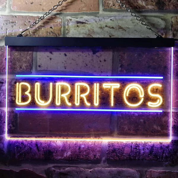 ADVPRO Burritos Cafe Shop Dual Color LED Neon Sign st6-i0288 - Blue & Yellow