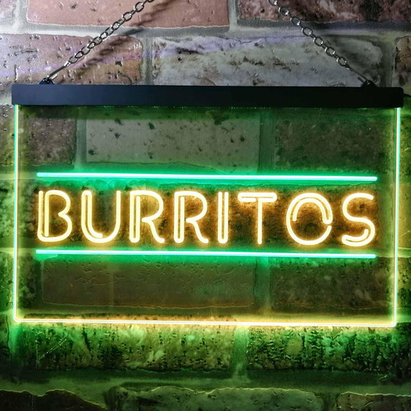 ADVPRO Burritos Cafe Shop Dual Color LED Neon Sign st6-i0288 - Green & Yellow