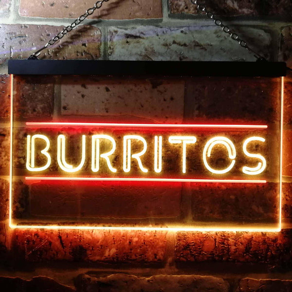 ADVPRO Burritos Cafe Shop Dual Color LED Neon Sign st6-i0288 - Red & Yellow