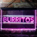 ADVPRO Burritos Cafe Shop Dual Color LED Neon Sign st6-i0288 - White & Purple
