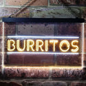 ADVPRO Burritos Cafe Shop Dual Color LED Neon Sign st6-i0288 - White & Yellow