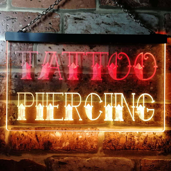ADVPRO Tattoo Piercing Shop Dual Color LED Neon Sign st6-i0296 - Red & Yellow