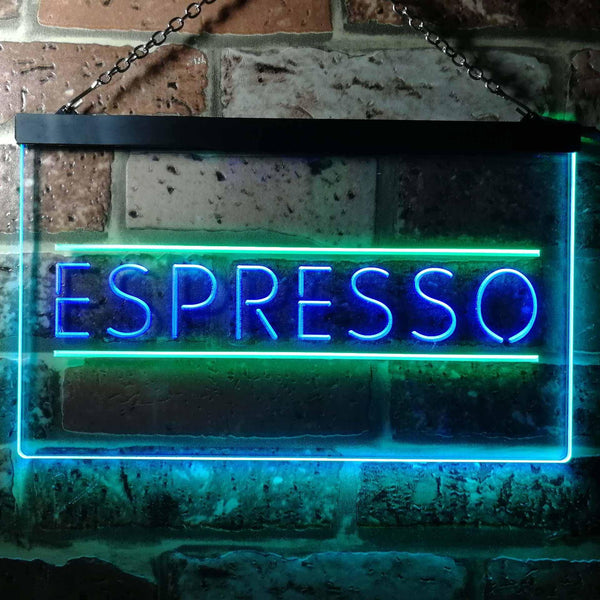 ADVPRO Espresso Shop Coffee Cafe Dual Color LED Neon Sign st6-i0300 - Green & Blue
