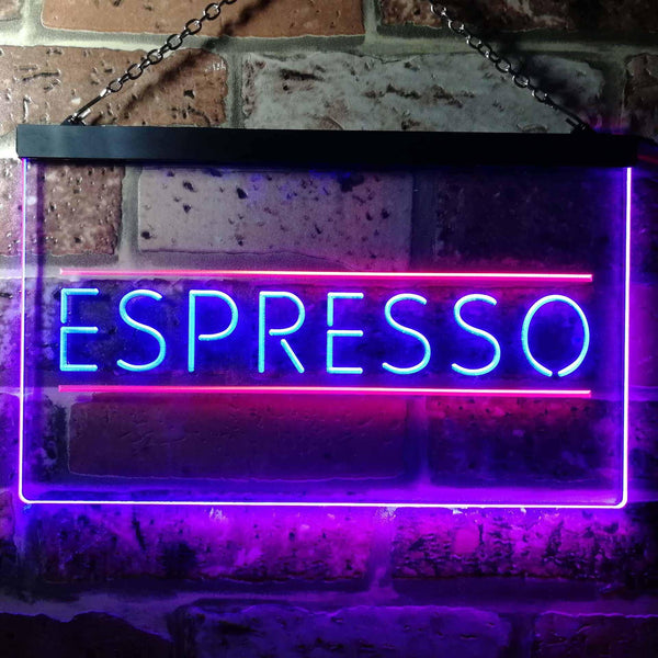 ADVPRO Espresso Shop Coffee Cafe Dual Color LED Neon Sign st6-i0300 - Red & Blue