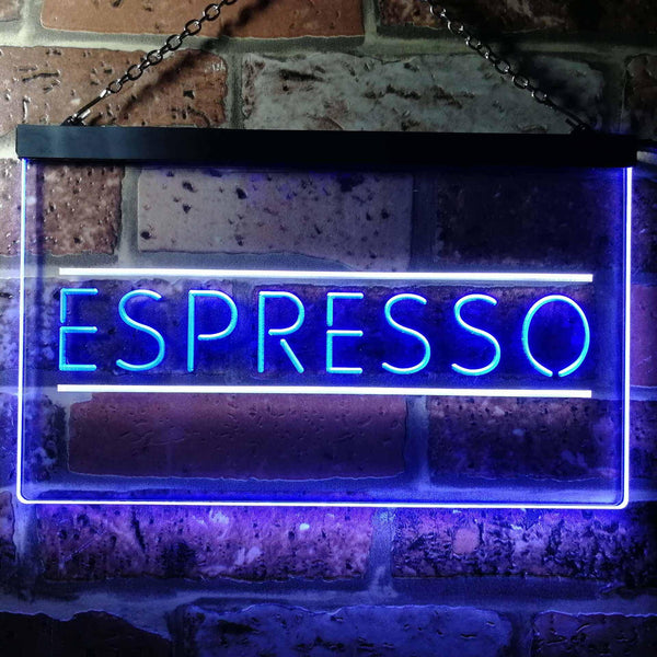 ADVPRO Espresso Shop Coffee Cafe Dual Color LED Neon Sign st6-i0300 - White & Blue