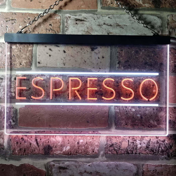 ADVPRO Espresso Shop Coffee Cafe Dual Color LED Neon Sign st6-i0300 - White & Orange