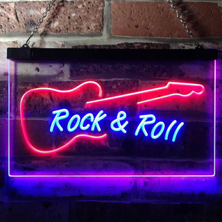 ADVPRO Rock and Roll Guitar Band Room Display Dual Color LED Neon Sign st6-i0303 - Blue & Red