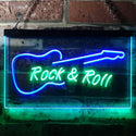 ADVPRO Rock and Roll Guitar Band Room Display Dual Color LED Neon Sign st6-i0303 - Green & Blue