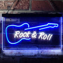 ADVPRO Rock and Roll Guitar Band Room Display Dual Color LED Neon Sign st6-i0303 - White & Blue