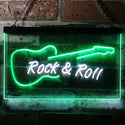 ADVPRO Rock and Roll Guitar Band Room Display Dual Color LED Neon Sign st6-i0303 - White & Green