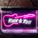 ADVPRO Rock and Roll Guitar Band Room Display Dual Color LED Neon Sign st6-i0303 - White & Purple