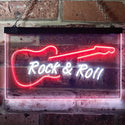 ADVPRO Rock and Roll Guitar Band Room Display Dual Color LED Neon Sign st6-i0303 - White & Red