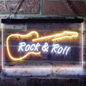 ADVPRO Rock and Roll Guitar Band Room Display Dual Color LED Neon Sign st6-i0303 - White & Yellow