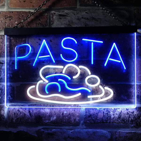 ADVPRO Pasta Cafe Dual Color LED Neon Sign st6-i0304 - White & Blue