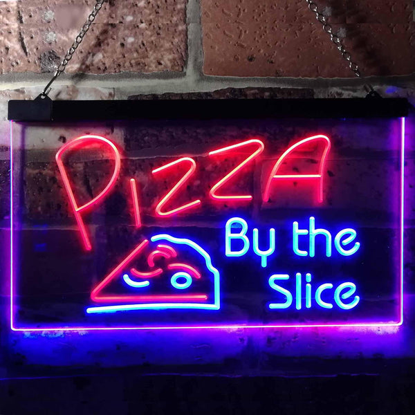 ADVPRO Pizza by The Slice Shop Display Dual Color LED Neon Sign st6-i0306 - Blue & Red