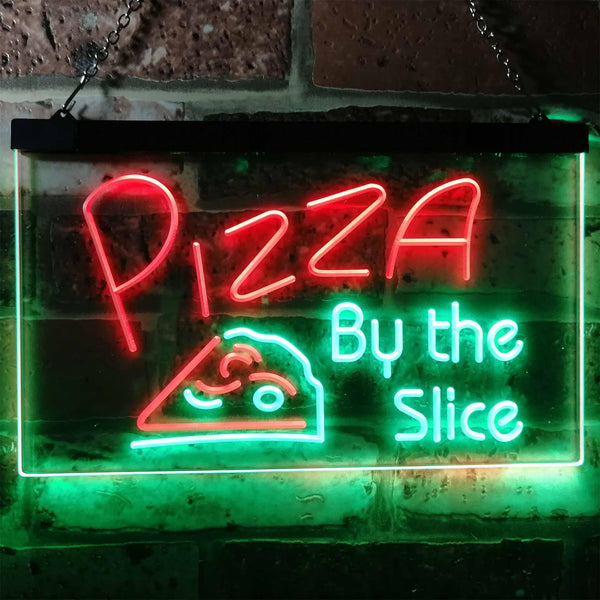 ADVPRO Pizza by The Slice Shop Display Dual Color LED Neon Sign st6-i0306 - Green & Red