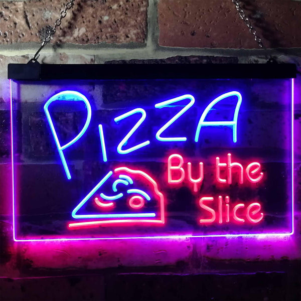ADVPRO Pizza by The Slice Shop Display Dual Color LED Neon Sign st6-i0306 - Red & Blue