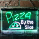 ADVPRO Pizza by The Slice Shop Display Dual Color LED Neon Sign st6-i0306 - White & Green