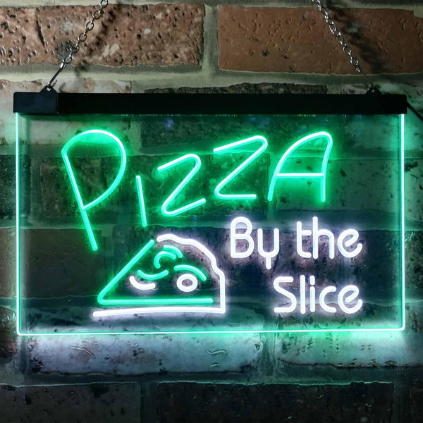 ADVPRO Pizza by The Slice Shop Display Dual Color LED Neon Sign st6-i0306 - White & Green
