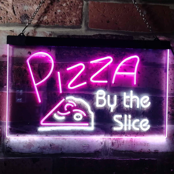 ADVPRO Pizza by The Slice Shop Display Dual Color LED Neon Sign st6-i0306 - White & Purple