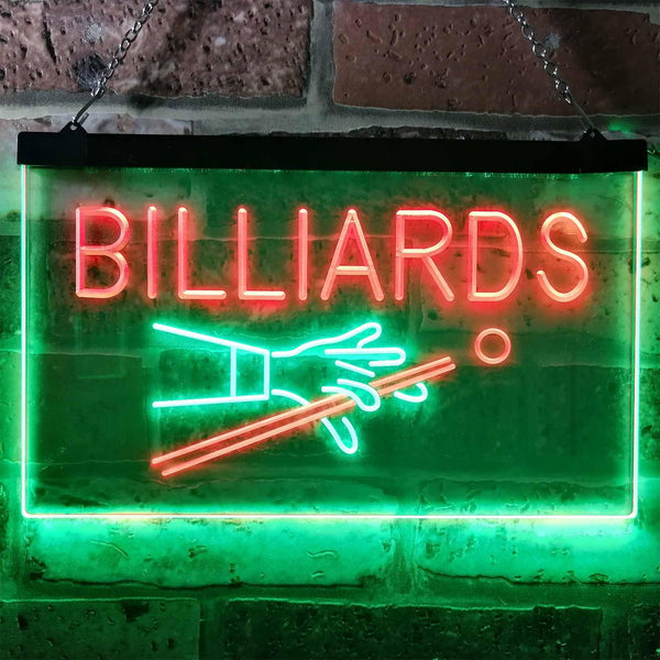 ADVPRO Billiards Pool Room Snooker Plaque Dual Color LED Neon Sign st6-i0309 - Green & Red