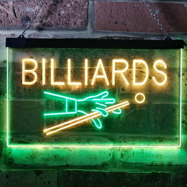 ADVPRO Billiards Pool Room Snooker Plaque Dual Color LED Neon Sign st6-i0309 - Green & Yellow